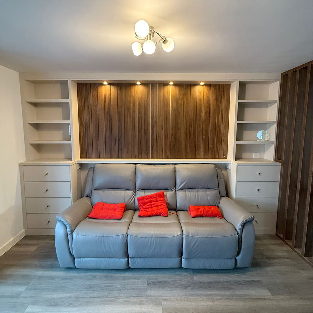 Fitted Living Room Units with Drawers and Display Shelves