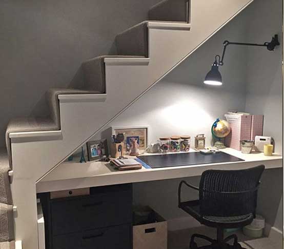 Small Home Office Desk Under Stairs