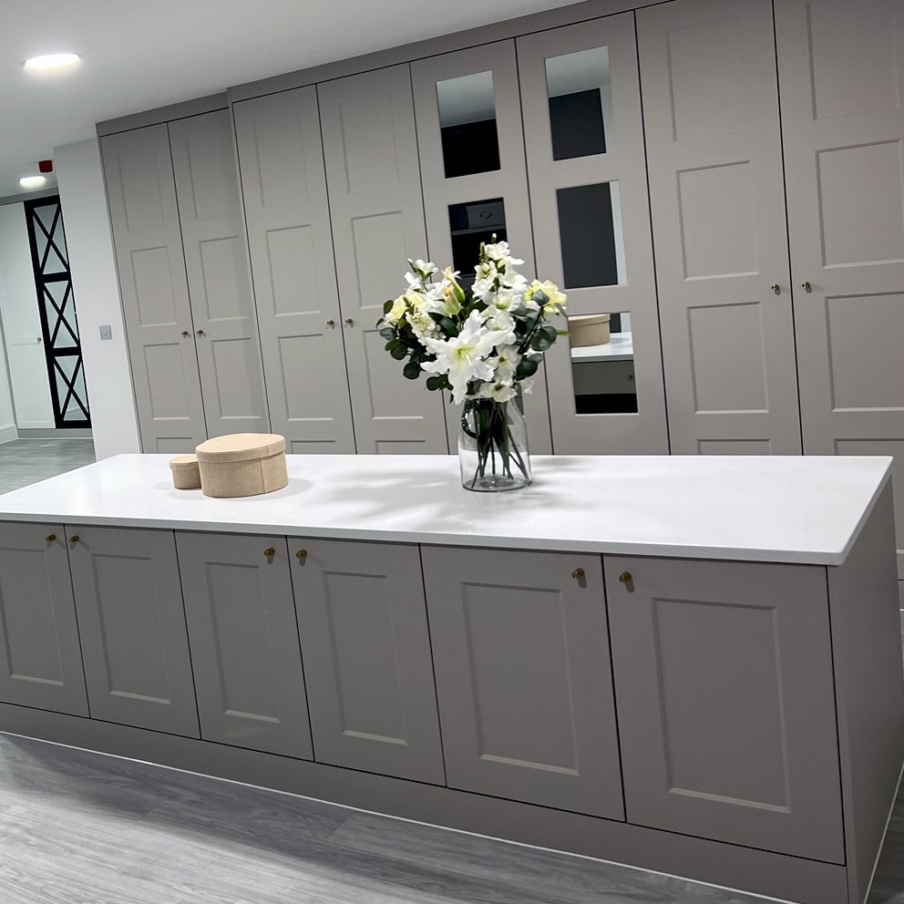 Fitted dressing room display in the DAY & KNIGHT Wilton Village showroom