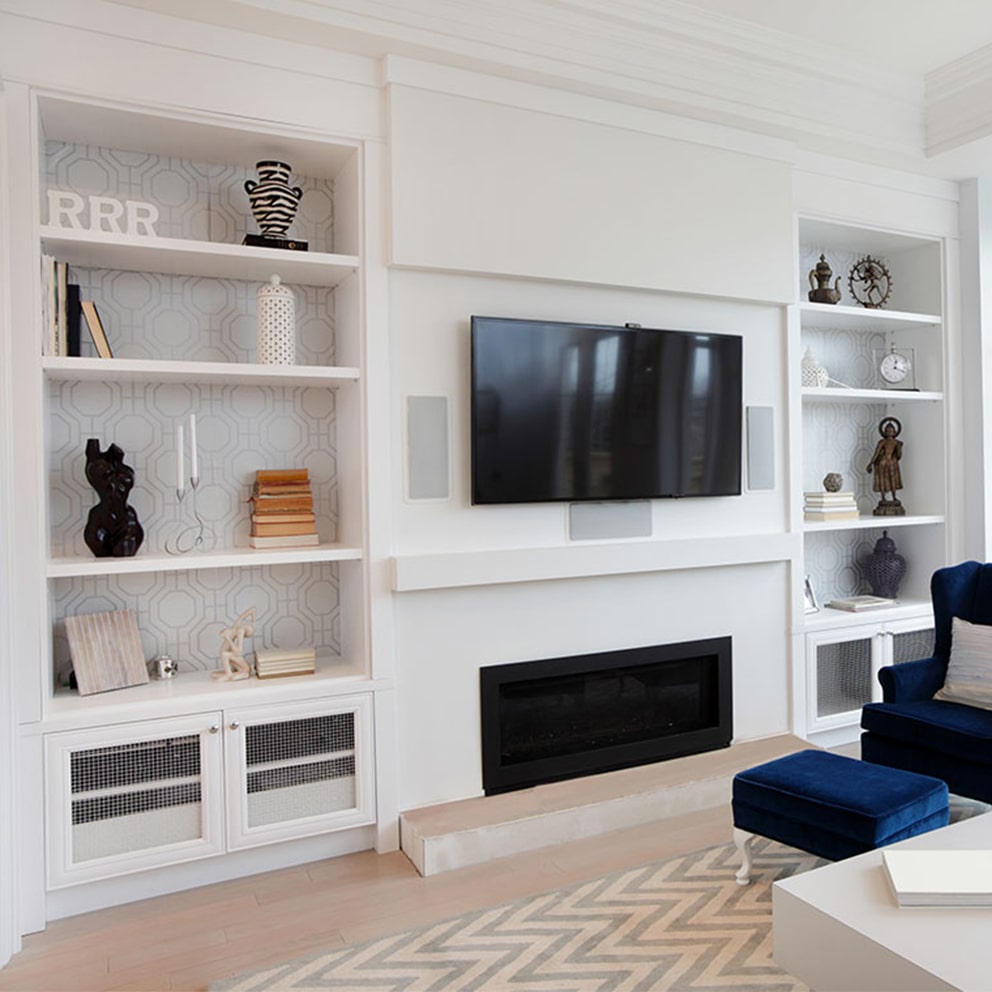 Glazed and lit display cabinets