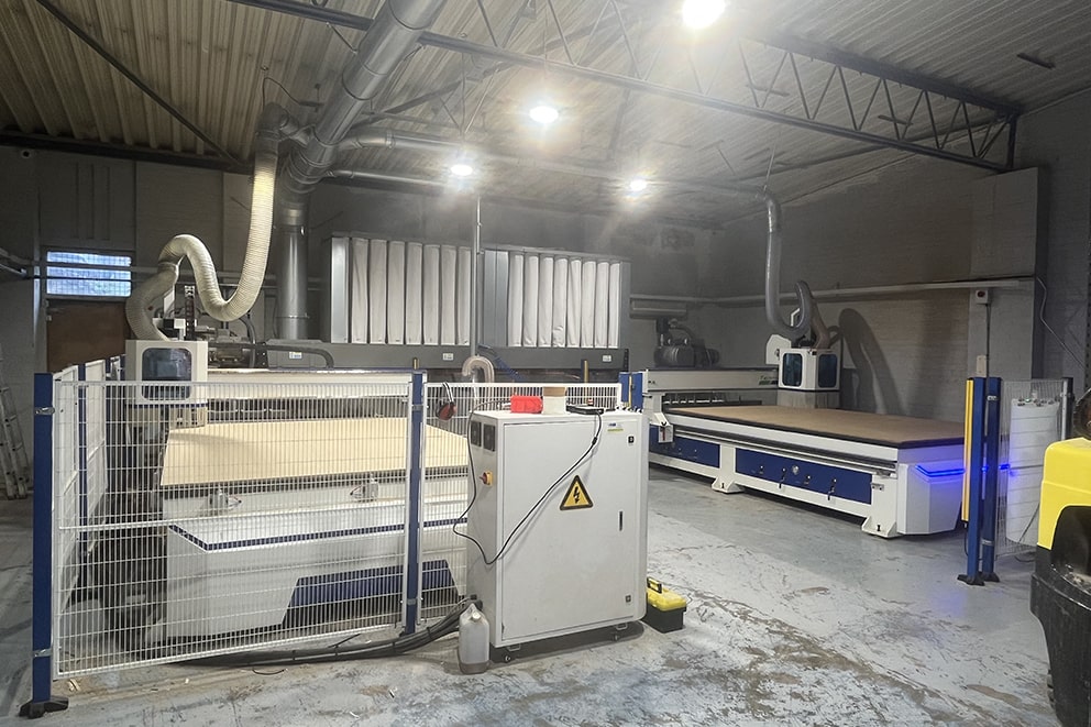 Two CNC cutting machines installed in the workshop